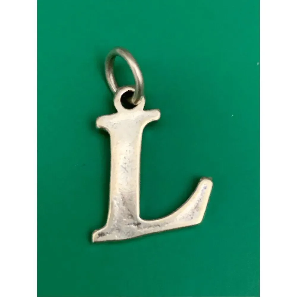 .925 Letter L Sterling Silver Jewelry Charm #alphabet
